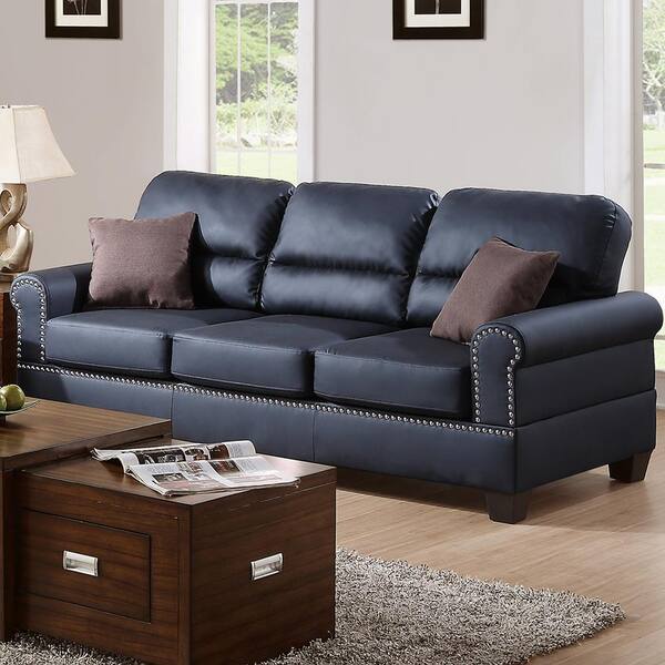 Venetian Worldwide Sibillini 2 Piece Black Sofa Set Bonded Leather Vene F7877 The Home Depot Venetian Worldwide Sibillini 2 Piece, Bonded Leather Sofa