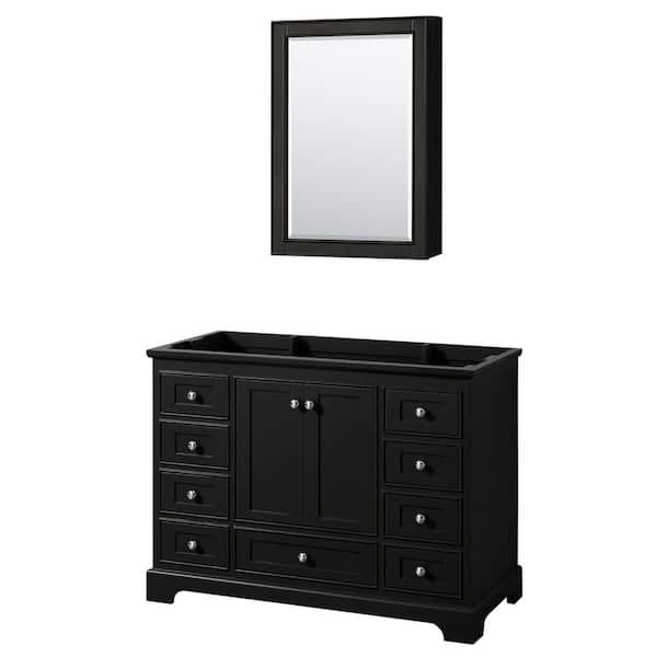 Wyndham Collection Deborah 47.25 in. Single Bathroom Vanity Cabinet Only with Medicine Cabinet in Dark Espresso