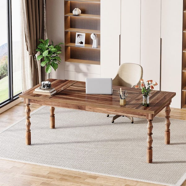 TRIBESIGNS WAY TO ORIGIN Halseey 62 in. Rectangular Walnut Brown