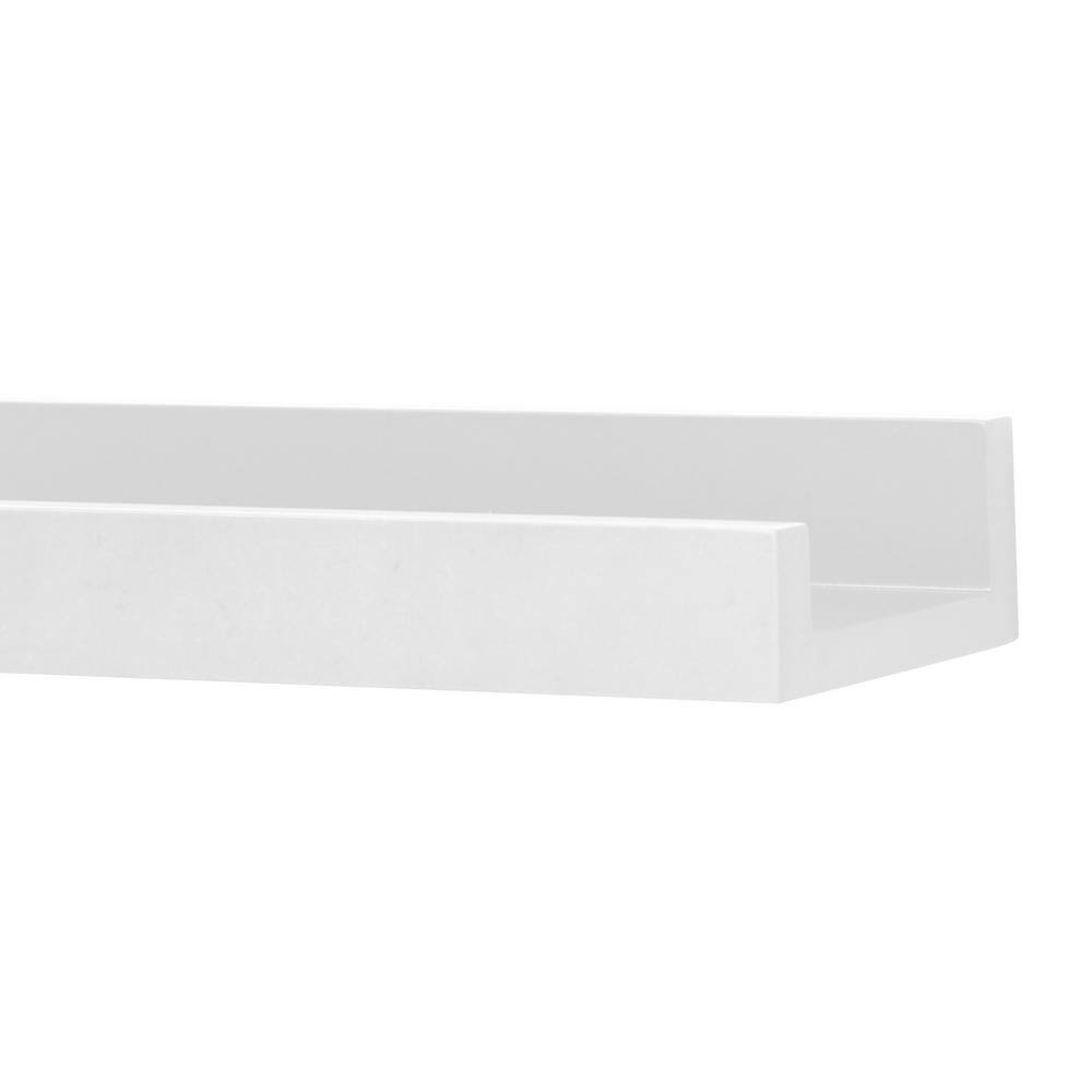 Sleek White Engineered Wood 23" Floating Wall Ledge