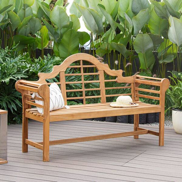 Outsunny 47" Outdoor Wooden Bench With Storage Shelf - Acacia Wood Stool For Garden, Patio, Deck