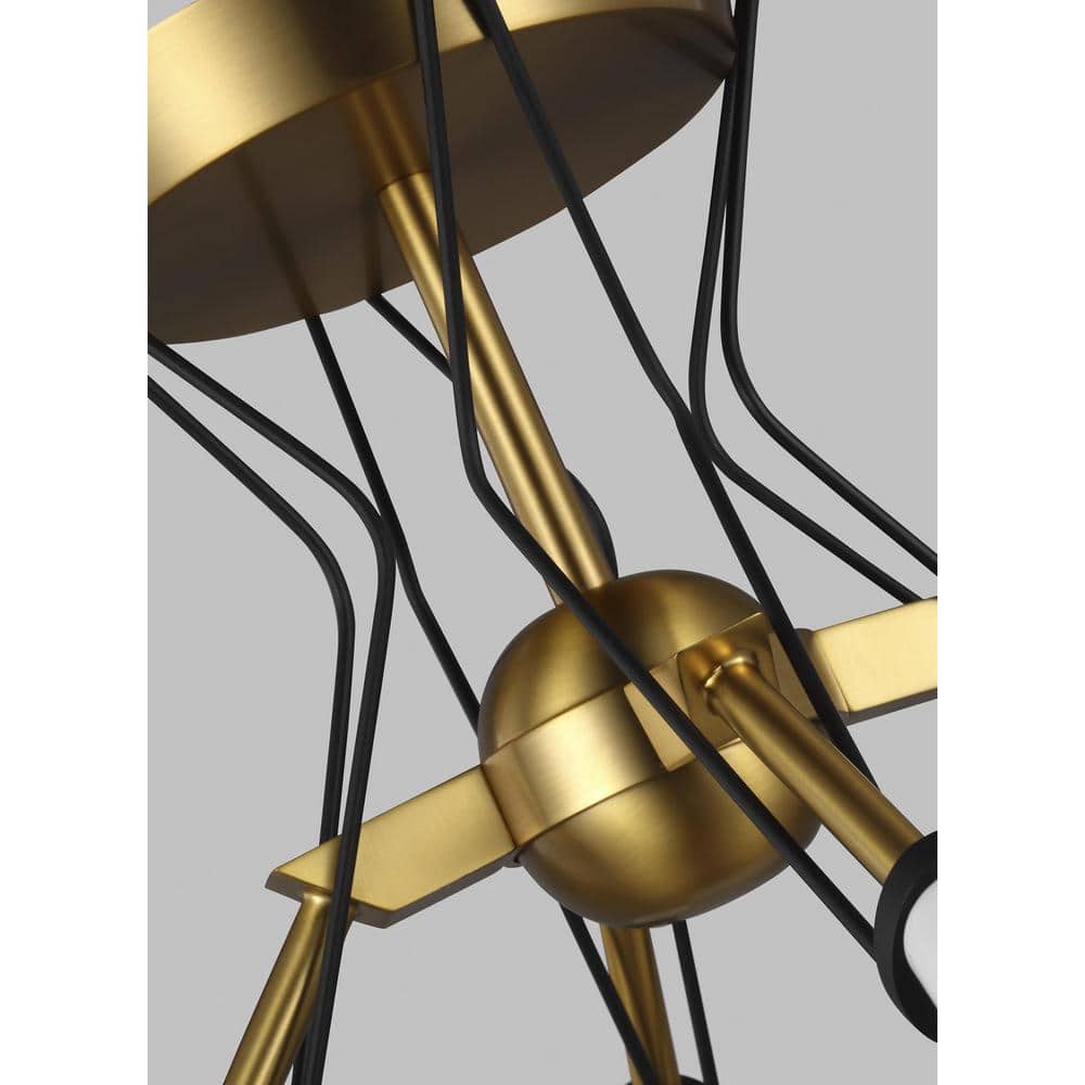 Ellen's Piro Burnished Brass & Midnight Black 4-Light Flush Mount