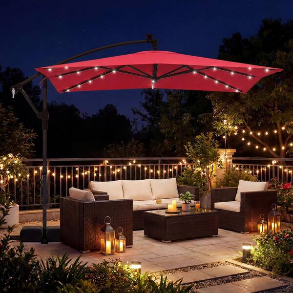 9pc teak patio table dining sets with umbrella furniture Banquet Outdoor Set (Teak Extendable 88-118