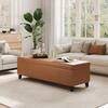 CHRISTOPHER KNIGHT HOME Tomlin Orange Brown Bedroom Bench Faux Leather Storage Ottoman 117618
