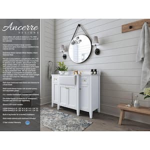 Adeline 48 in. W x 20.1 in. D Bath Vanity in White with Marble Vanity Top in Carrara White with White Basin
