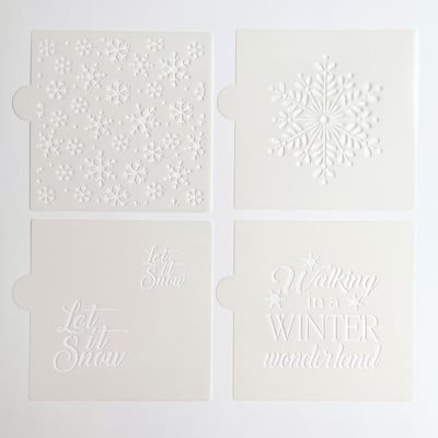 Winter Wonderland/Let It Snow Cookie Stencil Bundle (4 Patterns)