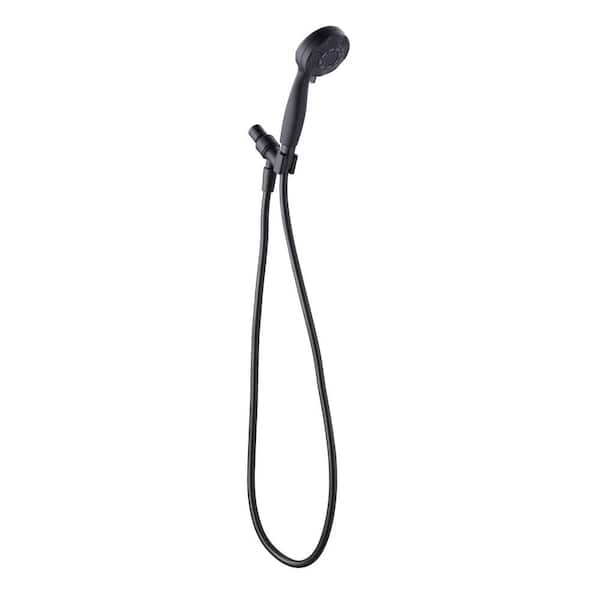 Glacier Bay 6-Spray Patterns with 1.8 GPM 3.6 in. Wall Mount Handheld Shower Head in Matte Black