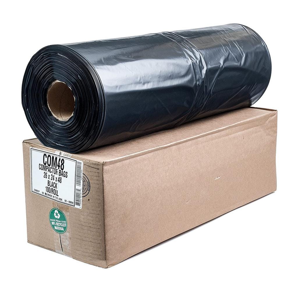Plasticplace Black Compactor Bag Tubing, 4 Mil, (1 Count)