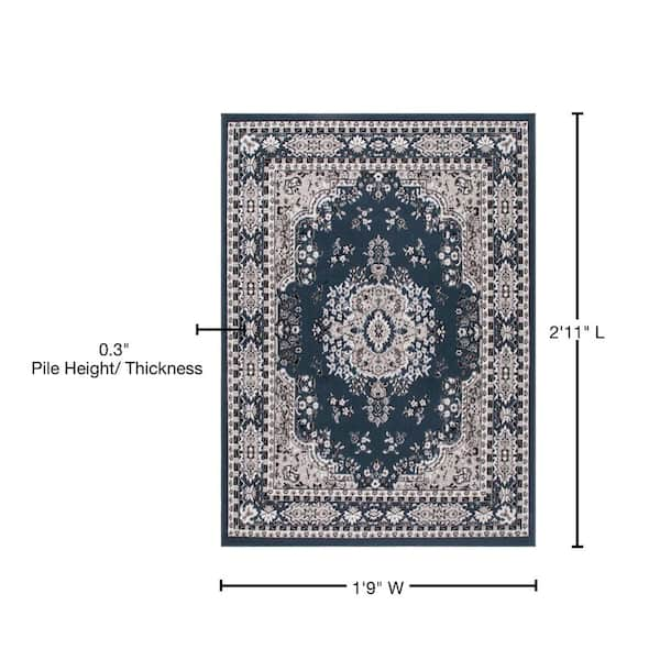 Home Dynamix Premium Blue/Ivory 2 ft. x 3 ft. Medallion Area Rug 5