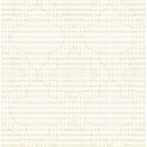 Ernest Yellow Quilted Quatrefoil Wallpaper Sample