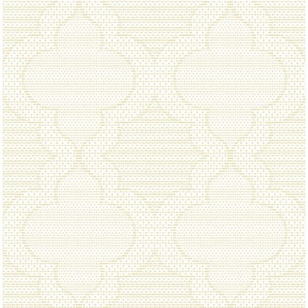A-Street Prints Ernest Yellow Quilted Quatrefoil Wallpaper Sample