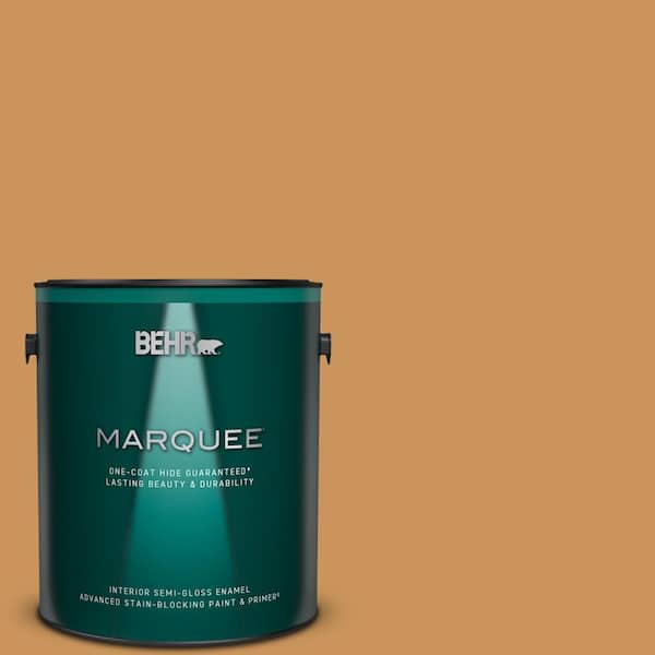 BEHR MARQUEE 1 gal. #M250-5 Burnt Pumpkin Semi-Gloss Enamel Interior Paint & Primer