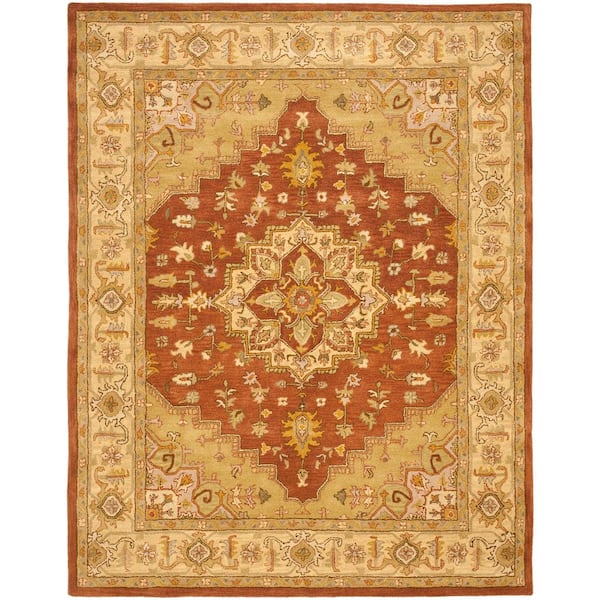 SAFAVIEH Heritage Rust/Gold 5 ft. x 8 ft. Border Area Rug