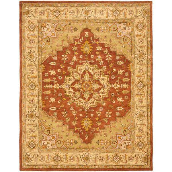 Heritage Rust/Gold 8 ft. x 11 ft. Border Area Rug