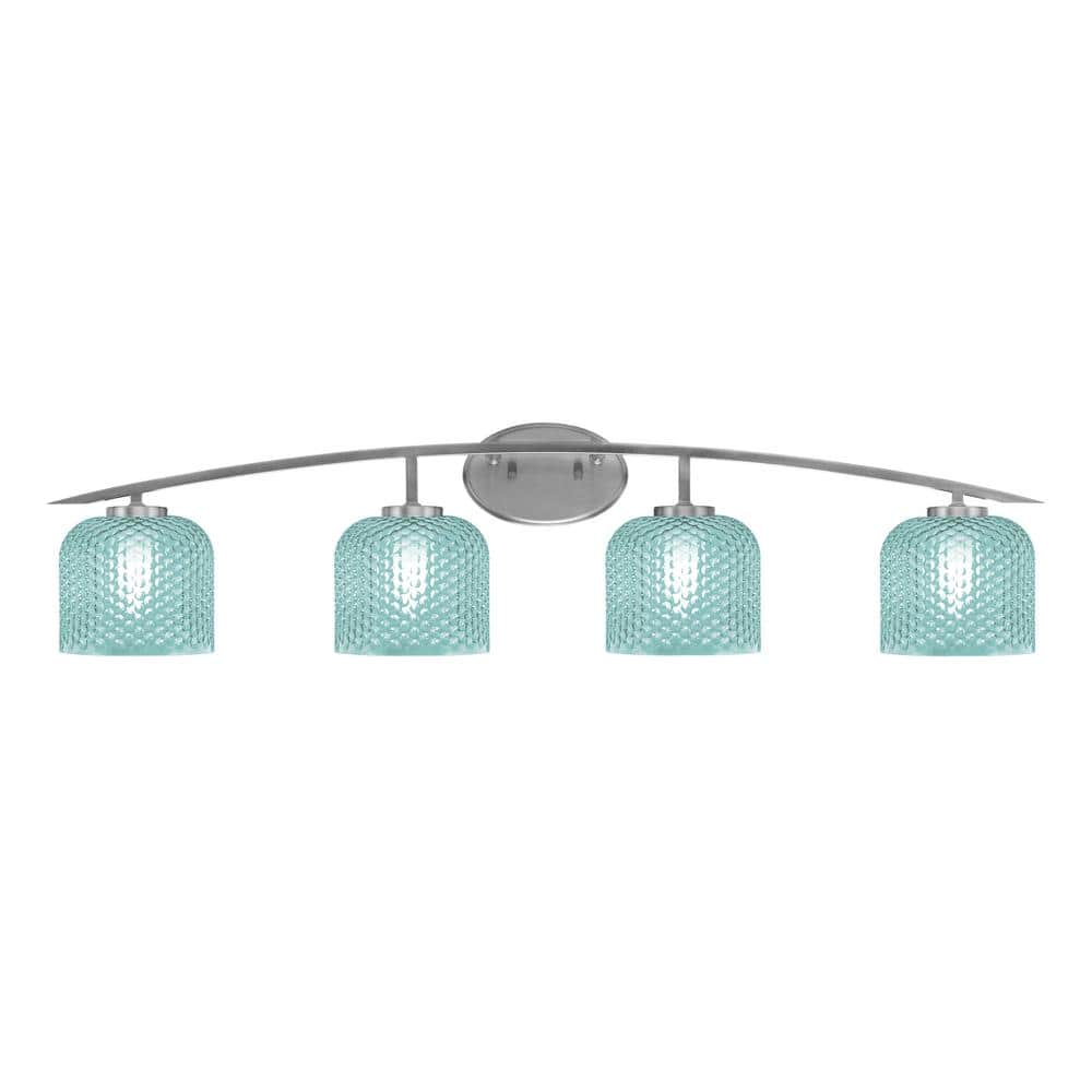 Siena 40 in. 4-Light Graphite Vanity-Light Graphite with 6 in. Turquoise Te