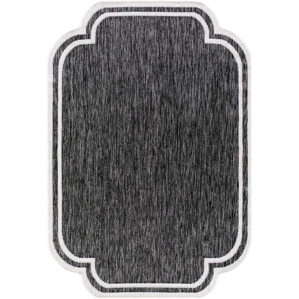 Miami Beach Black Traditional Solid Color 6 ft. 7 in. x 9 ft. Indoor/Outdoor Area Rug price history on PriceWatchPro