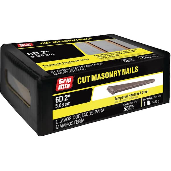 Grip-Rite 2 in. 6-penny Steel Cut Masonry Nails 1 lb. Box