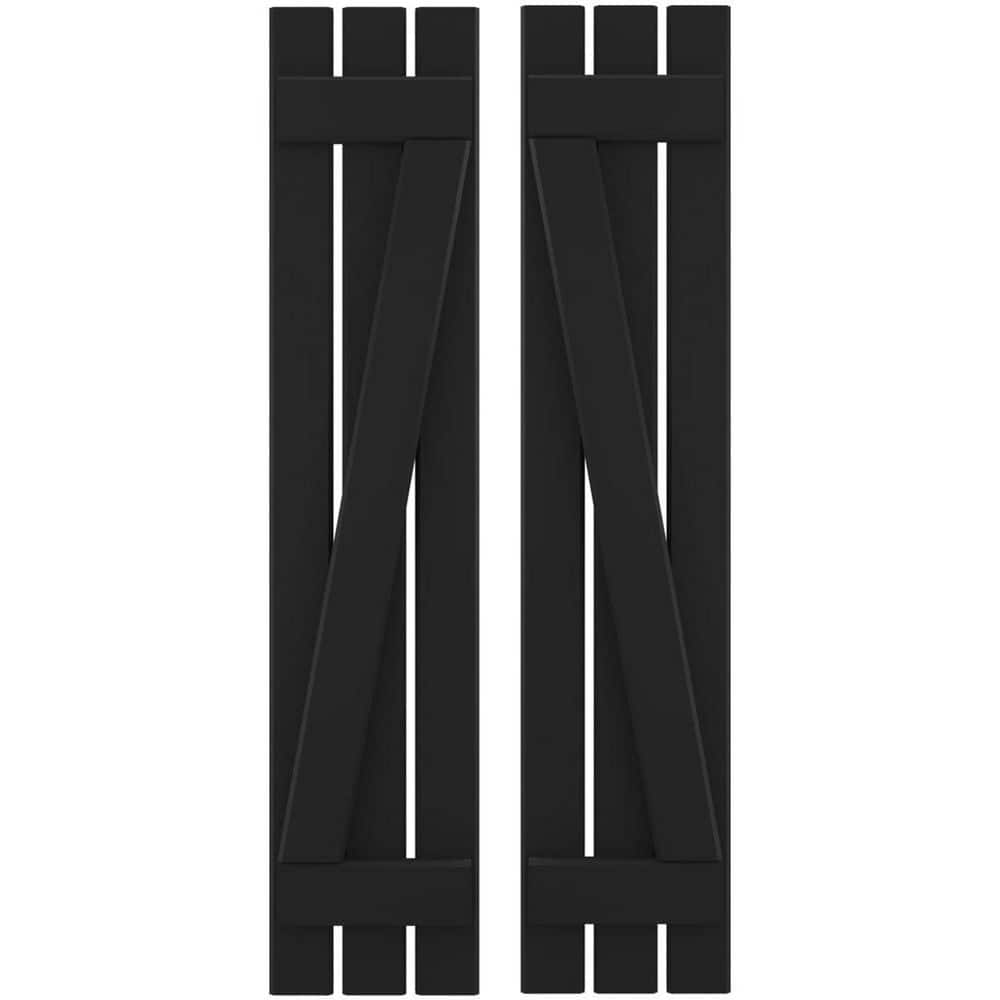 11-1/2-in W x 66-in H Americraft 3 Board Exterior Real Wood Spaced Board and Batten Shutters w/Z-Bar Black price history on PriceWatchPro