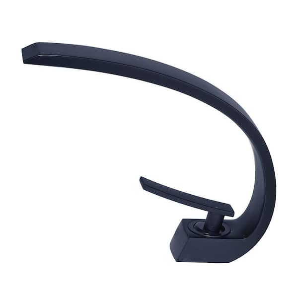 FLG Single-Handle Single-Hole Bathroom Faucet Deck Mounted Sink Faucets in Matte Black