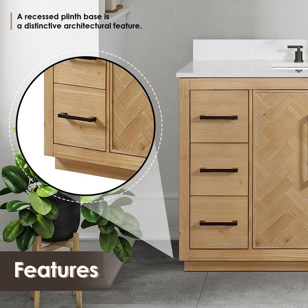 Bellavia 48" Weathered Fir Wood Vanity with Engineered Stone Top