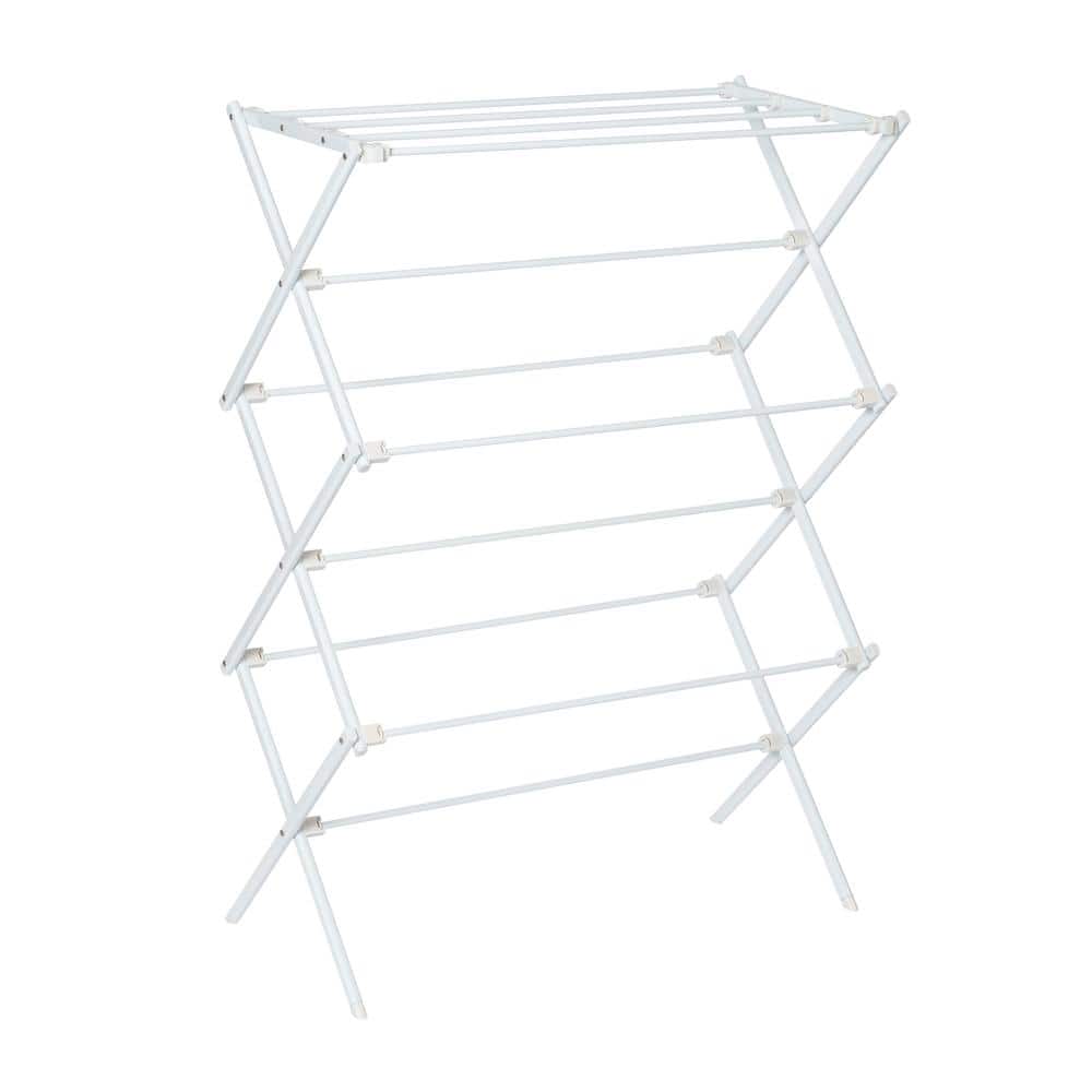 White Compact Folding Metal Clothes Drying Rack | Honey-Can-Do