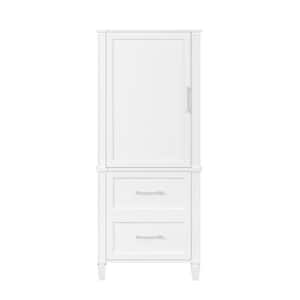 Caville 24 in. W x 16 in. D x 60 in. H White Freestanding Linen Cabinet