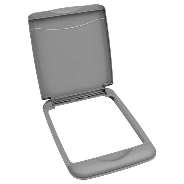 1.75 in. H x 10.35 in. W x 14.12 in. D 35 Qt. Silver Waste Container Lid