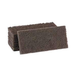 4 in. x 10 in. Heavy-Duty Brown Sponge Pads (20-Carton)
