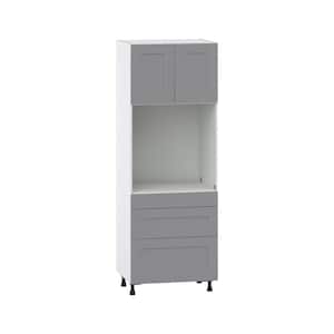 Bristol Painted Slate Gray Shaker Assembled Pantry Oven Kitchen Cabinet with Drawers (30 in. W x 84.5 in. H x 24 in. D)