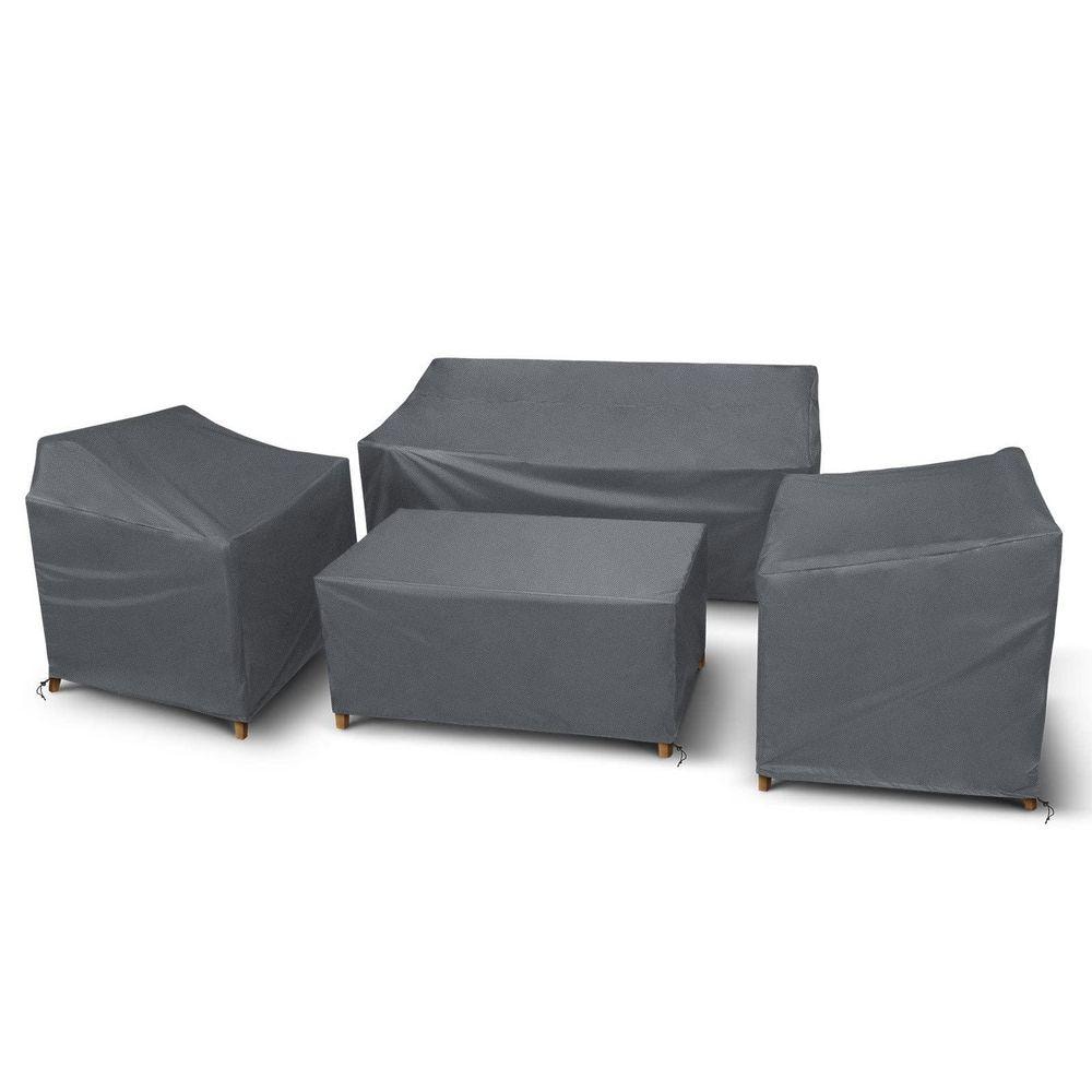 Rect-XXL-4 Pieces-Grey Waterproof Windproof Patio Furniture Set Cover for Outside Couch Lawn Chairs Coffee Table price history on PriceWatchPro