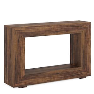 47 in. Rustic Wood Finish Rectangle MDF Console Table with Storage for Entryway, Hallway, Living Room