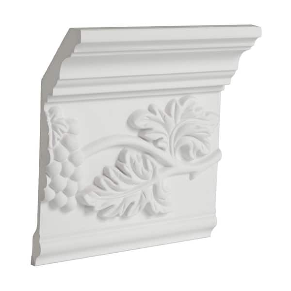 American Pro Decor 2-3/4 in. x 6-7/8 in. x 6 in. Long Grapevine Polyurethane Crown Moulding Sample