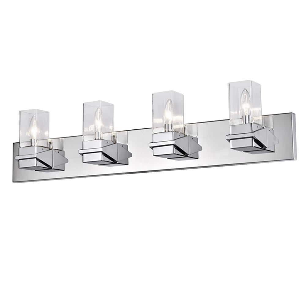 Dainolite Veronica 32 in. 4 Light Polished Chrome Vanity Light with ...