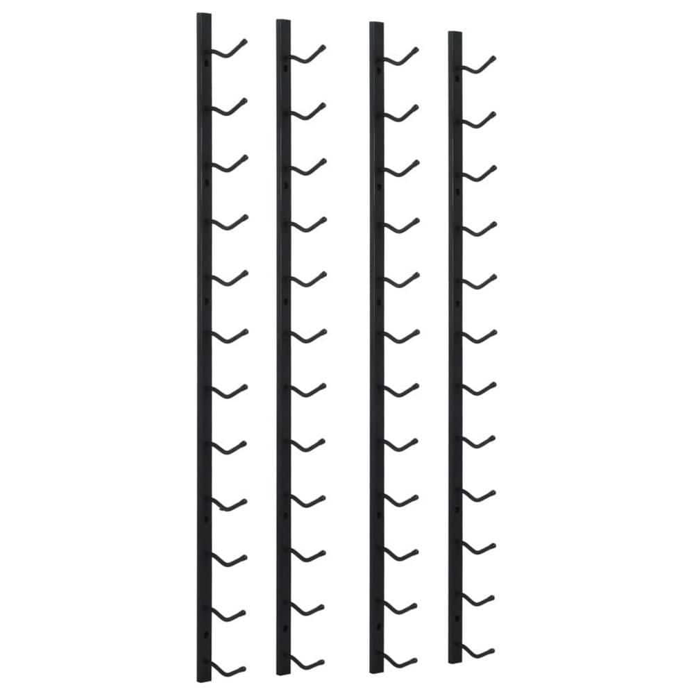 24-Bottle Black Iron Wall Mounted Wine Rack