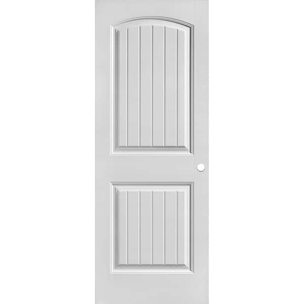 Masonite 30 in. x 80 in. 2 Panel Cheyenne Smooth Camber Top Plank Hollow Core Primed Composite Interior Door Slab