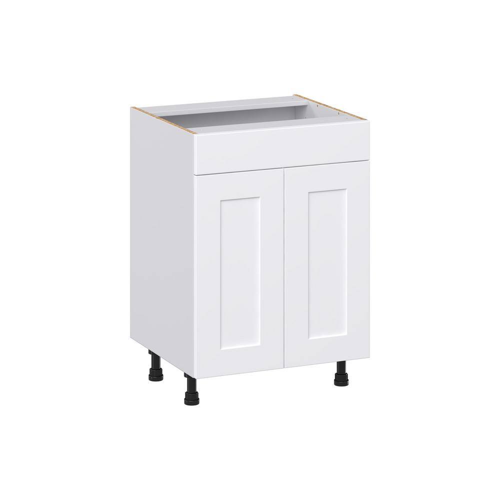 J COLLECTION Wallace Painted Warm White Shaker Assembled 24 in.W x 34.5 in.H x 21 in.D False
