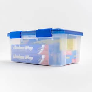 19 Qt. WeatherPro Clear Plastic Storage Box, Lid Blue