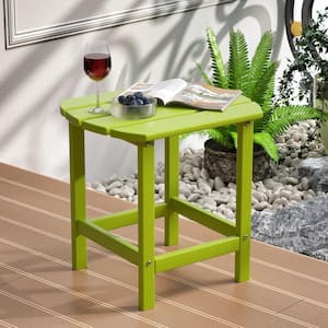 Adirondack Side Table Outdoor End Table HDPE Humidity Proof for Deck Lawn, Garden, Porch, Backyard End Table Lemon Green
