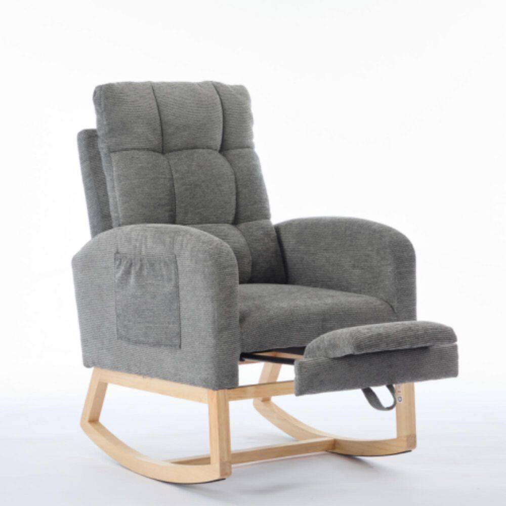 Dracelo Series Frame solid Wood Rocking Outdoor Rocking Chair with ...