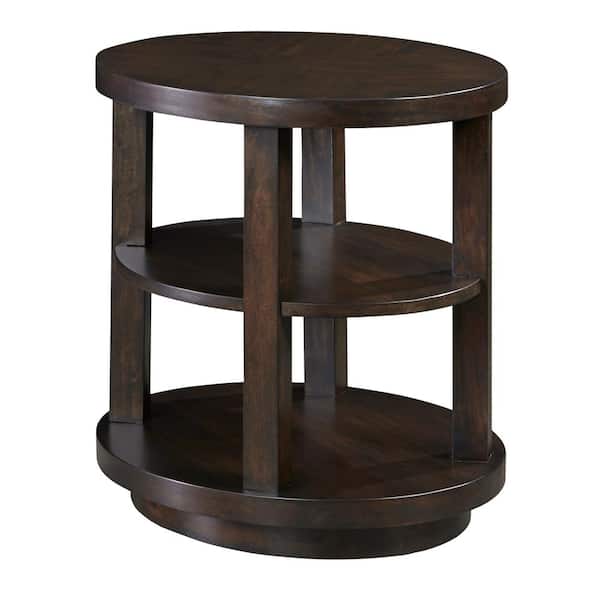 Progressive Furniture 24 in. Grove Park Chocolate and Mahogany Oval End Table