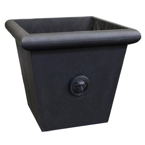 Tierra Verde Piazza 23 in. W x 20 in. H Slate Rubber Self-Watering Planter