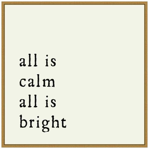 Amanti Art 22 in. All is Calm Christmas Holiday Framed Canvas Box Wall Art