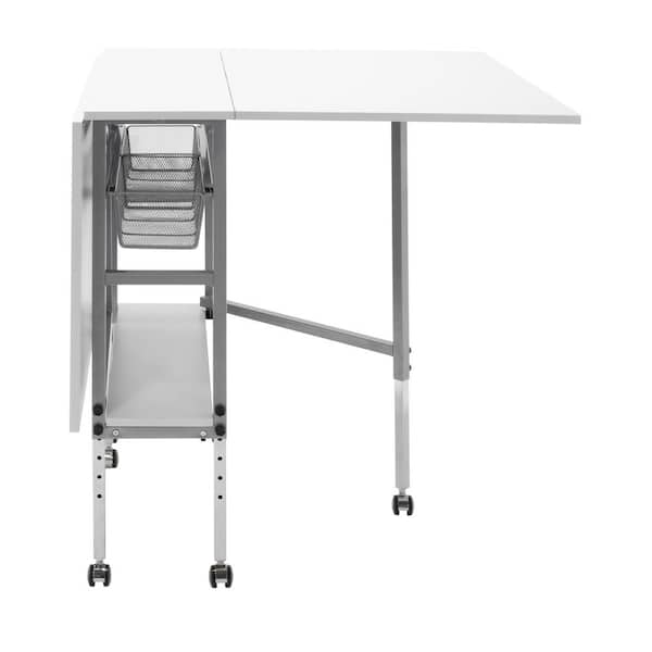 58 x 36 Height Adjustable Foldable Craft Table with Wheels - Yahoo