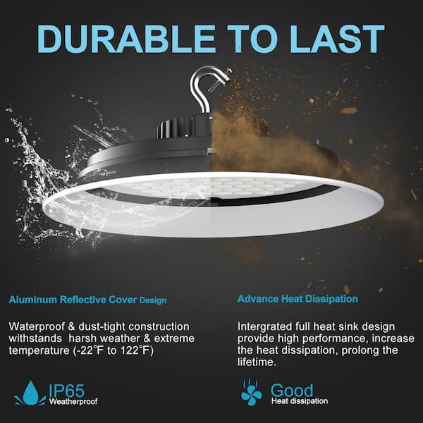bulbeats 4Pack of 215W LED High Bay Light 32250LM High Bay LED Shop Lights AC100-277V Commercial Bay Lighting for Warehouse