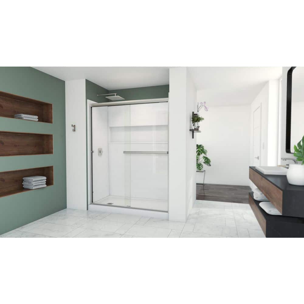 Bootz Aloha 56-60 in. W x 70 3/8 in. H Semi-Frameless Sliding Shower Door i