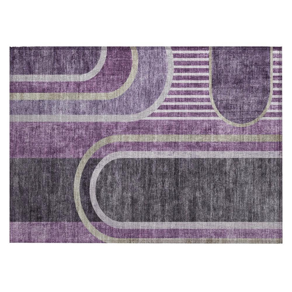 Purple and Black 2 ft. x 3 ft. Woven Abstract Polyester Rectangle Indoor/Outdoor Area Rug price history on PriceWatchPro