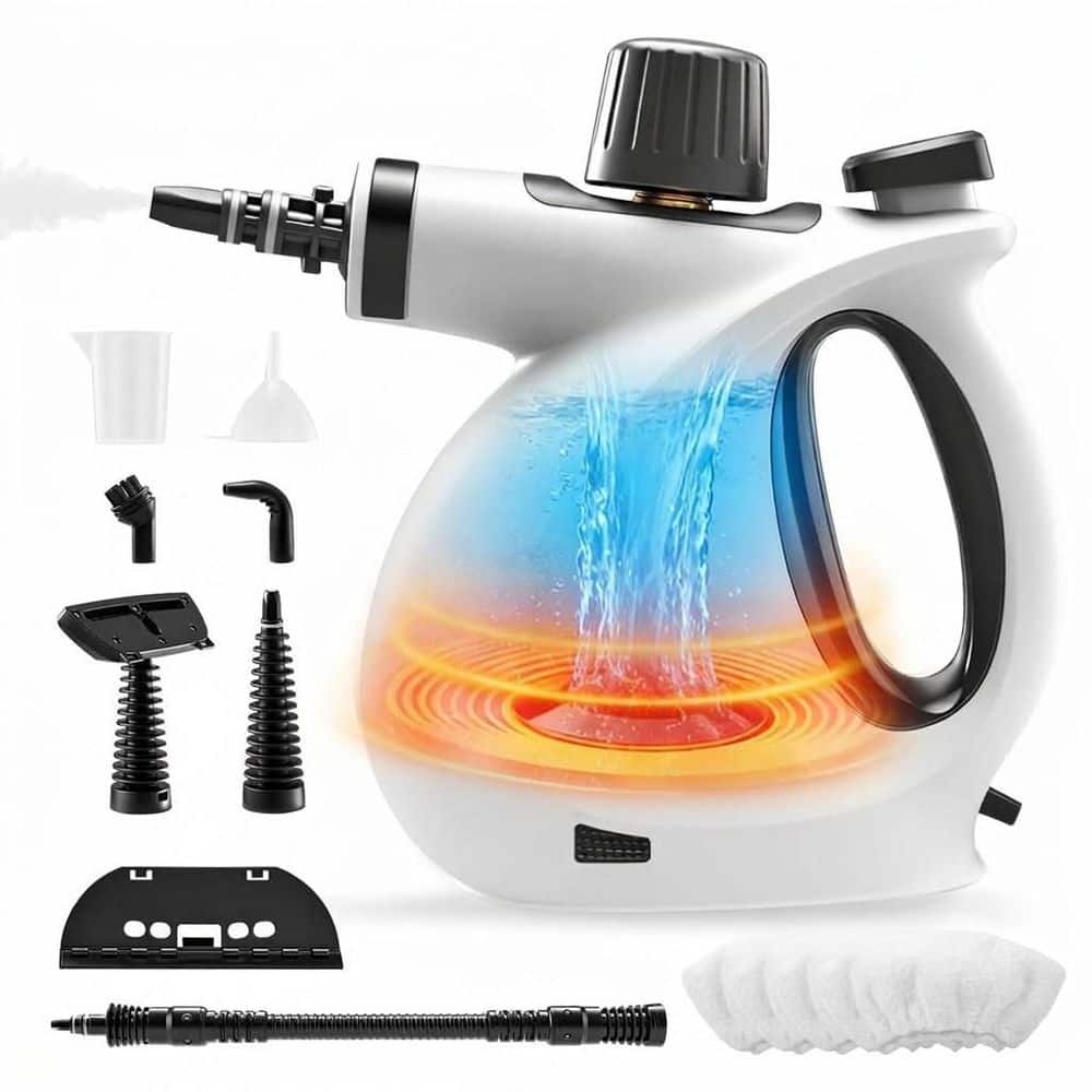1050W Corded Saker Handheld Steam Cleaner with 8 Fiber Cloths for Hard Surfaces with Fast Heat-Up and Powerful Steam price history on PriceWatchPro