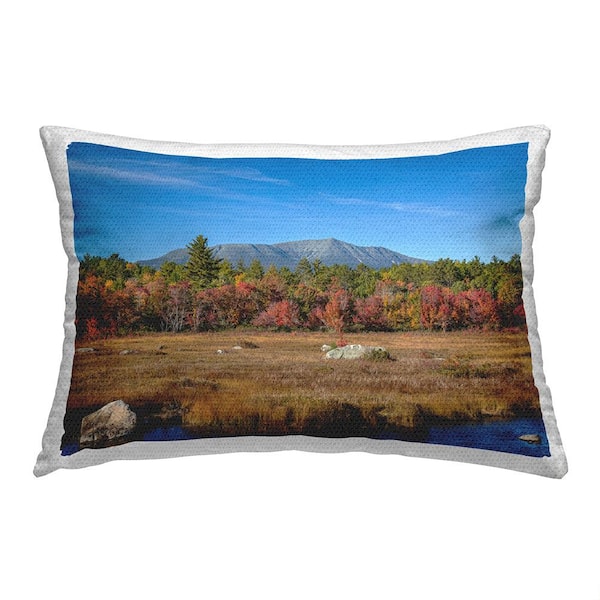 Stupell Industries Rural Stream Landscape Blue Rectangular Outdoor Throw Pillow