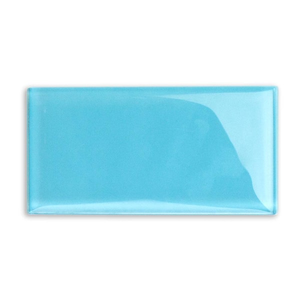 Ivy Hill Tile Contempo Turquoise Polished 6 in. x 3 in. x 8 mm Glass Subway Tile