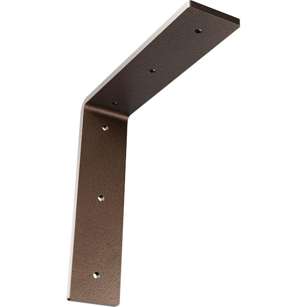 Ekena Millwork 8 in. x 2 in. x 8 in. Steel Hammered Dark Bronze Hamilton Bracket